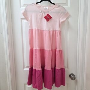 Hanna Andersson Pink and Magenta Tiered Dress